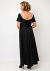 Couture Club Peal Neck Cape Detail Dress, Black