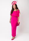 Couture Club Beaded Bow Back Pencil Dress, Fuchsia Pink