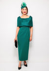 Couture Club Beaded Bow Back Pencil Dress, Teal Green