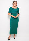 Couture Club Beaded Bow Back Pencil Dress, Teal Green