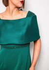 Couture Club Beaded Bow Back Pencil Dress, Teal Green