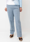 CRO Geometric Print Jacquard Straight Leg Trousers, Blue