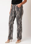 Cro Snake Print Straight Leg Trousers, Grey