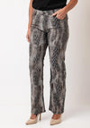 Cro Snake Print Straight Leg Trousers, Grey