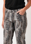 Cro Snake Print Straight Leg Trousers, Grey