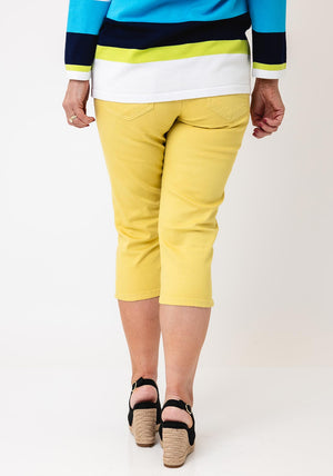 CRO Straight Leg Vera Capri Jeans, Yellow