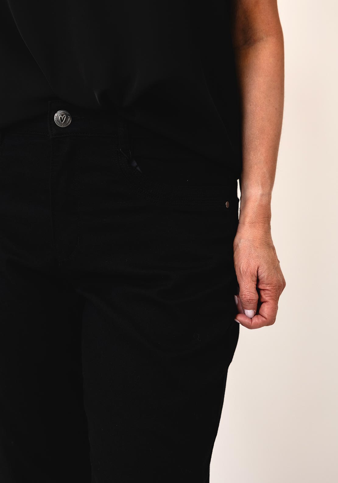 CRO Vera High Waisted Capri Jeans, Black