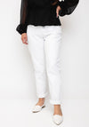 CRO Straight Leg Mid Waist Jeans, White
