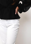 CRO Straight Leg Mid Waist Jeans, White
