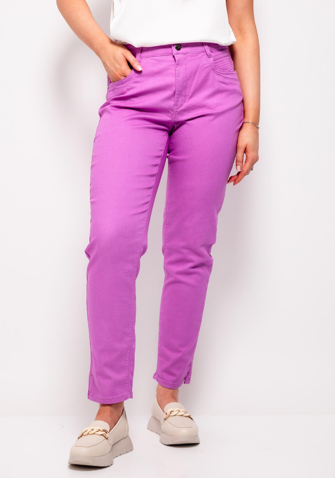 CRO Jeans Suzanne 7/8 Length Jeans, Purple