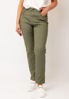CRO Jeans Suzanne 7/8 Length Jeans, Khaki Green