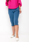 CRO Suzanne Mid Rise Zip Detail Denim Capri Jeans, Blue