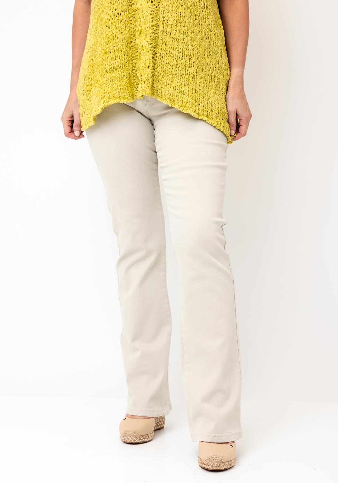 CRO Jeans Magic Fit Flared Jeans, Beige