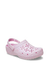 Crocs Womens Classic Floral Cut Out Clogs, Pink Milk