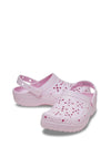 Crocs Womens Classic Floral Cut Out Clogs, Pink Milk
