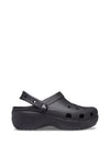Crocs Womens Classic Platform Clogs, Black