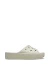 Crocs Womens Classic Platform Slider, Bone