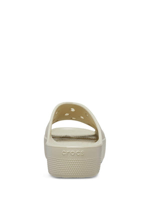 Crocs Womens Classic Platform Slider, Bone