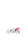 Crocs Toddler Classic Butterfly Clog, White Multi