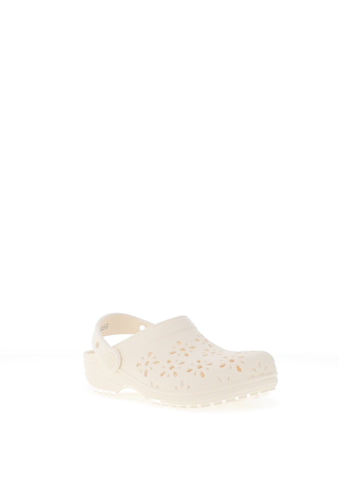Crocs Girls Floral Cut Out Clogs, Off White