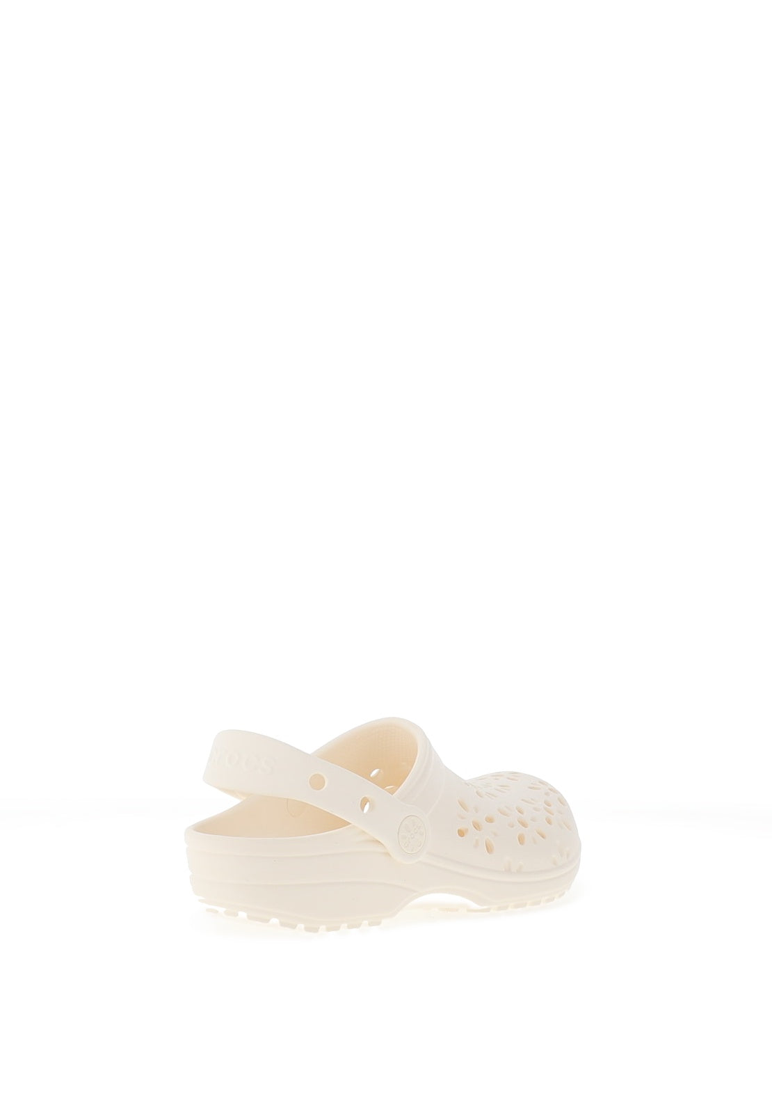 Crocs Girls Floral Cut Out Clogs, Off White