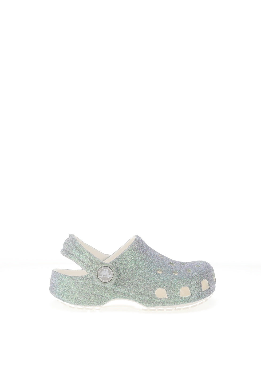 Crocs Toddler Girls Iridescent Glitter Clog, Silver