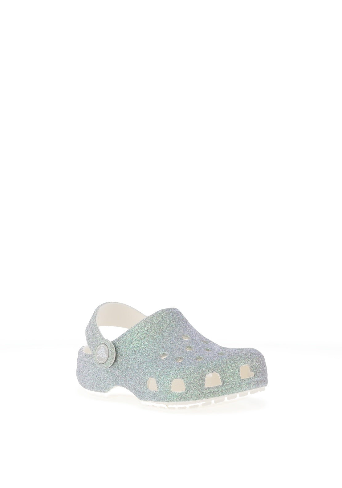 Crocs Toddler Girls Iridescent Glitter Clog, Silver