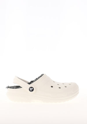 Crocs Womens Lined Clogs, White & Grey