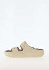 Crocs Womens Classic Cozzzy Sandals, Bone & Mushroom