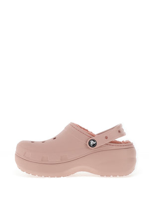 Crocs Classic Platform Fleece Lined Clogs, Pink