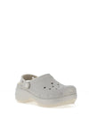 Crocs Glitter Classic Platform Fleece Lined Clogs, Silver