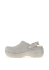 Crocs Glitter Classic Platform Fleece Lined Clogs, Silver