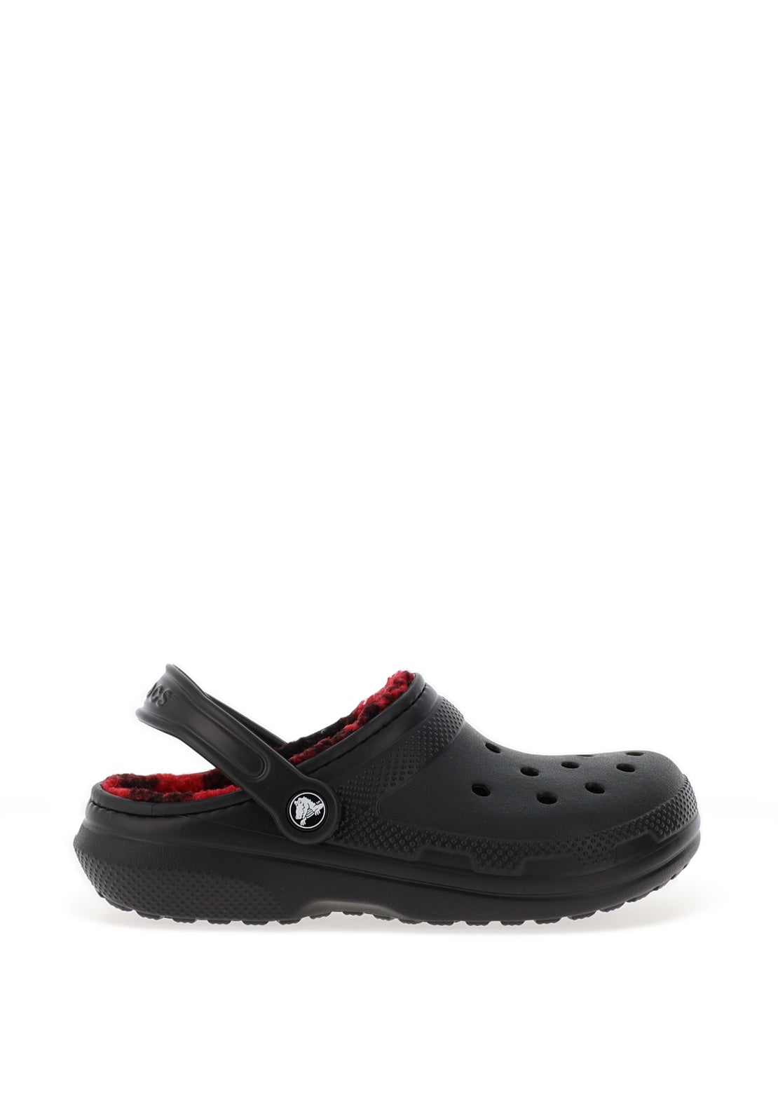 Crocs Classic Fleece Lined Checked Clogs, Black
