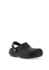 Crocs Classic Fleece Lined Checked Clogs, Black