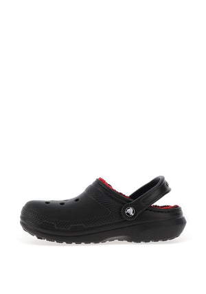 Crocs Classic Fleece Lined Checked Clogs, Black