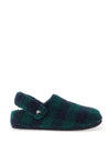 Crocs Womens Classic Buffalo Check Cozy Clogs, Green & Navy
