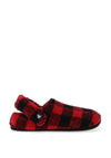 Crocs Womens Classic Buffalo Check Cozy Clogs, Red & Black