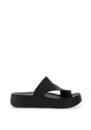 Crocs Womens Getaway Platform Toe Loops Sandals, Black