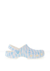 Crocs Womens Classic Gingham Clogs, White & Blue