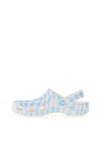 Crocs Womens Classic Gingham Clogs, White & Blue