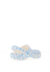 Crocs Womens Classic Gingham Clogs, White & Blue