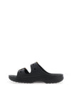 Crocs Womens Saturday Metallic Buckle Sandals, Black