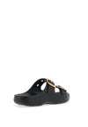 Crocs Womens Saturday Metallic Buckle Sandals, Black