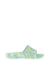 Crocs Womens Classic Marble Print Slides, Mint