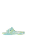 Crocs Womens Classic Marble Print Slides, Mint