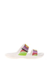 Crocs Womens Classic Solarized Slides, White Multi