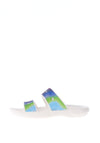 Crocs Womens Classic Solarized Slides, White Multi