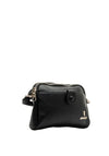 Zen Collection Faux Leather Button Detail Crossbody Bag, Black
