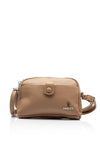Zen Collection Faux Leather Button Detail Crossbody Bag, Warm Taupe