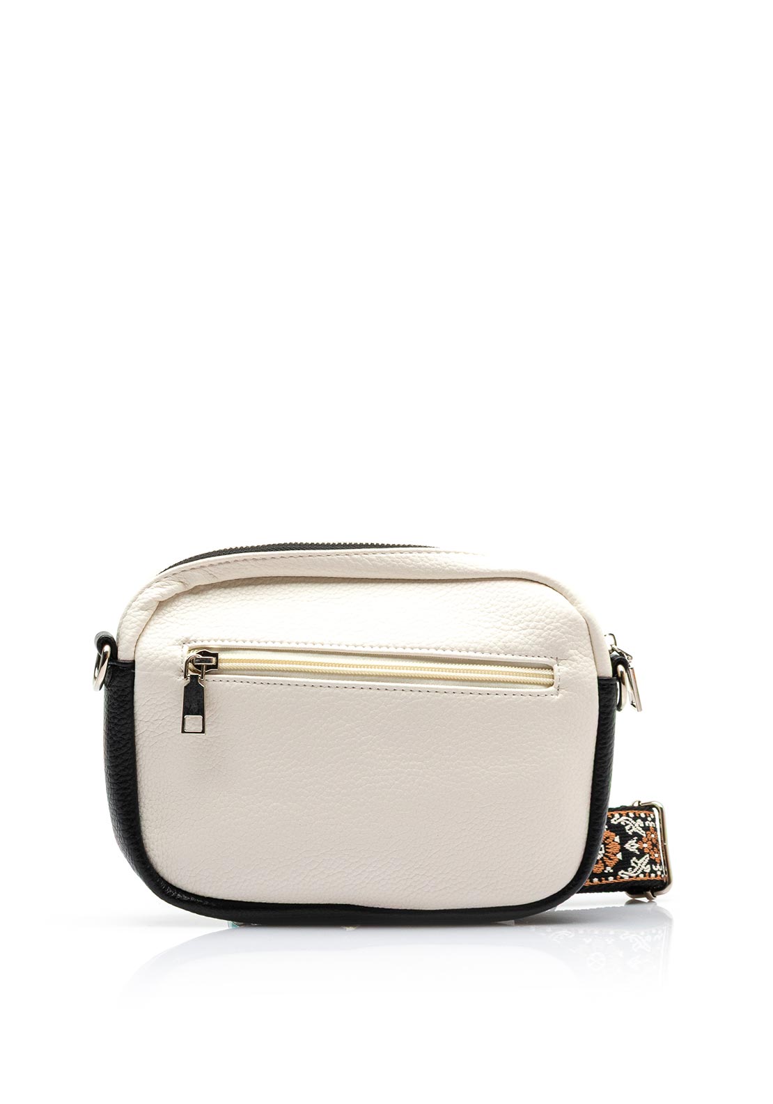 Zen Collection Multi Pocket Crossbody Bag, Off White & Black